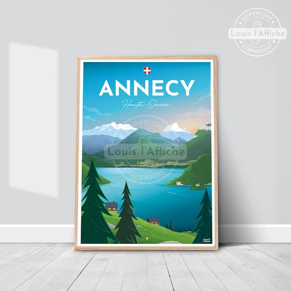 AFFICHE Illustration ANNECY "Haute-Savoie"