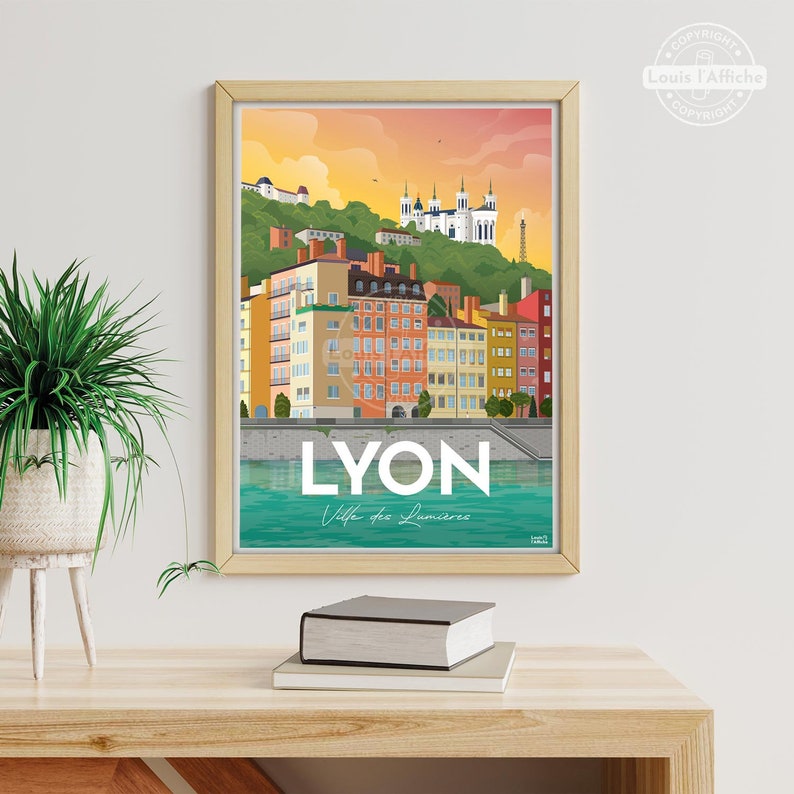 AFFICHE Illustration LYON Ville des Lumières image 6