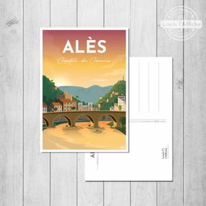CARTE POSTALE Illustration ALÈS "Capitale des Cévennes"