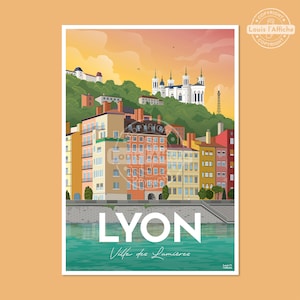 AFFICHE Illustration LYON Ville des Lumières image 2