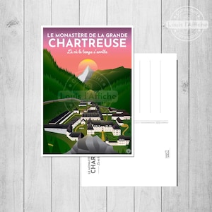 CARTE POSTALE Illustration CHARTREUSE "Le Monastère de la Grande Chartreuse"