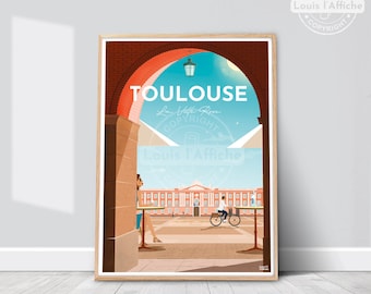 AFFICHE Illustration TOULOUSE "La Ville Rose"