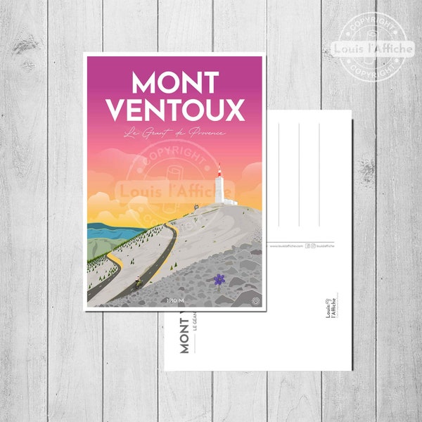 CARTE POSTALE Illustration Mont Ventoux "Le Géant de Provence"