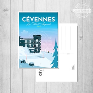 CARTE POSTALE Illustration CEVENNES "Le Mont Aigoual"
