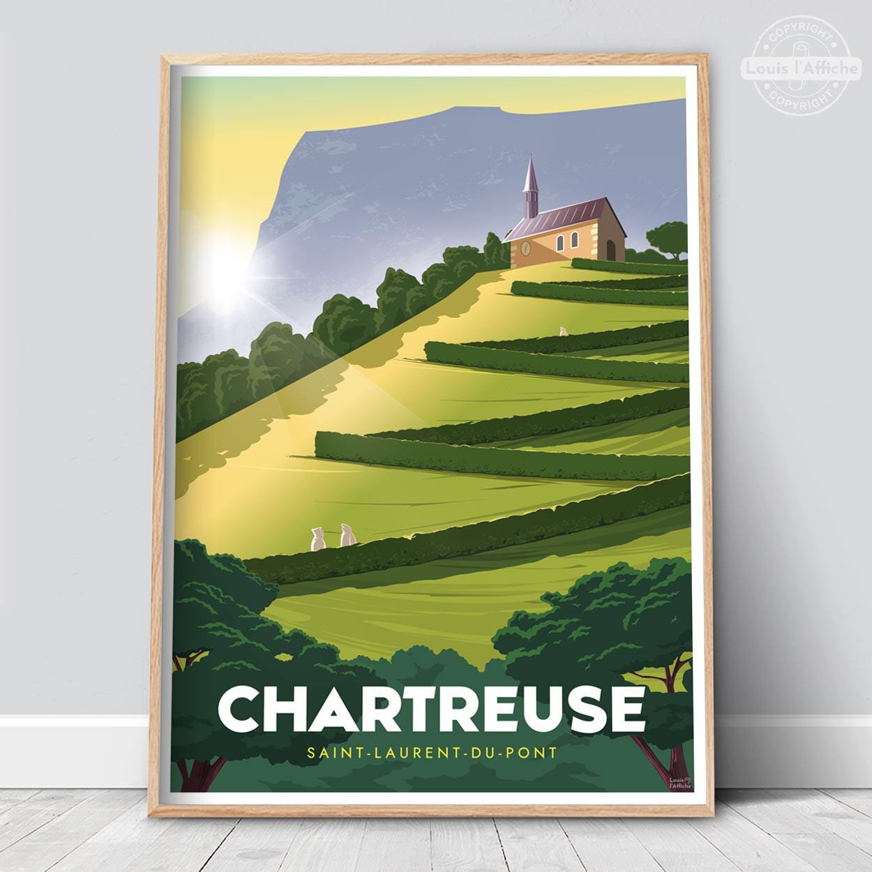 Chartreuse – Vintage Poster Saint Laurent Du Pont – Retro Poster