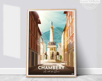 AFFICHE Illustration CHAMBERY "La cité des Ducs"