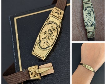 18k Guilloche Enameled Bracelet French Victorian Chiseled Bracelet Napoleon III Period French Victorian 18k Guilloche Enameled Bracelet 18k
