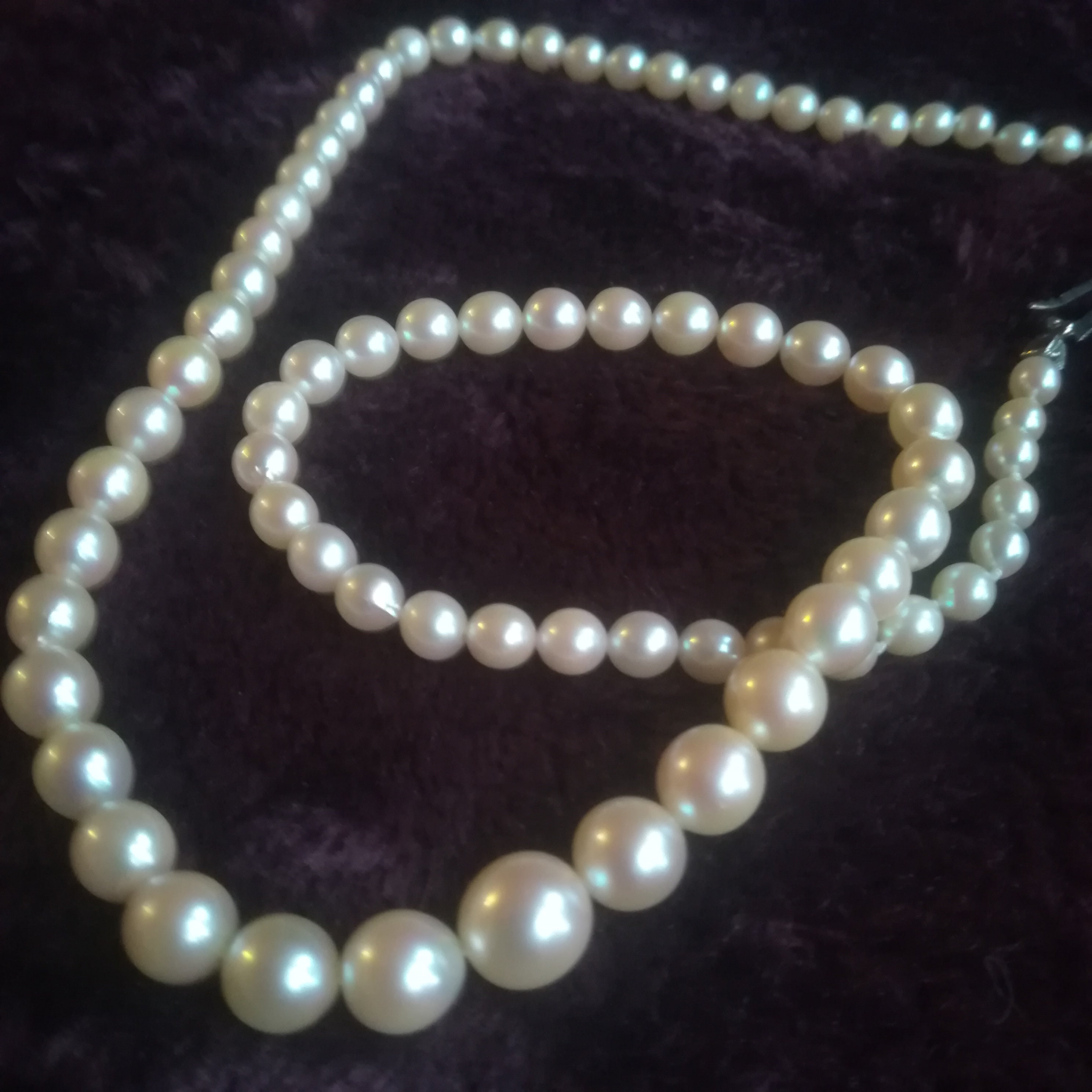 7-8 mm Naturel Black Akoya Cultured Pearl Baroque Collier 18" 7-8 mm Naturel Black Akoya Cultured Pearl Baroque Collier 18"