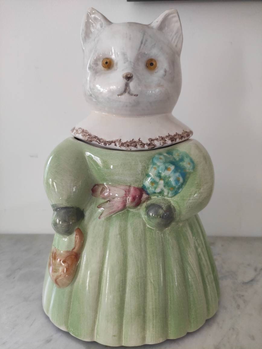 Vintage Large Pot à Cookies, Pot Cookies Chat, Enorme Cookies, Vintage Cookie Jar, Cat Jar, Huge Jar