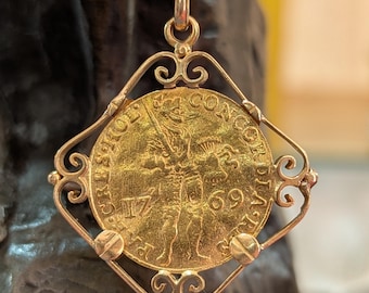 Rare 18K French Gold Pendant by Bernard Sylvain Model GOLF