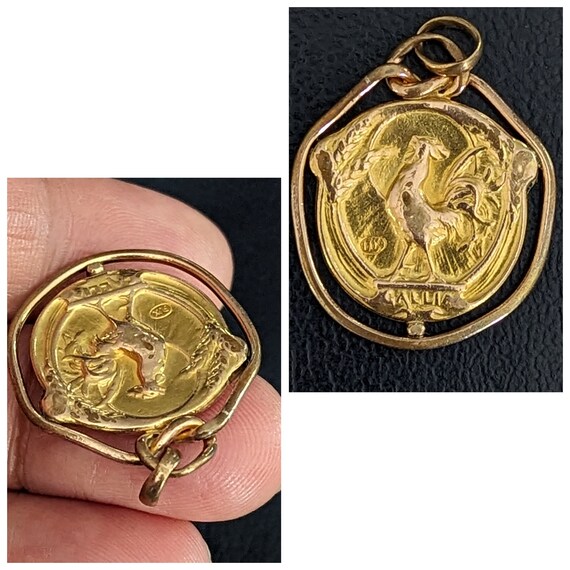 Médaillon Pendentif Art Nouveau En Argent Massif 925 - Thème Course De Cyclomoteurs Vers 1910 - Occasion