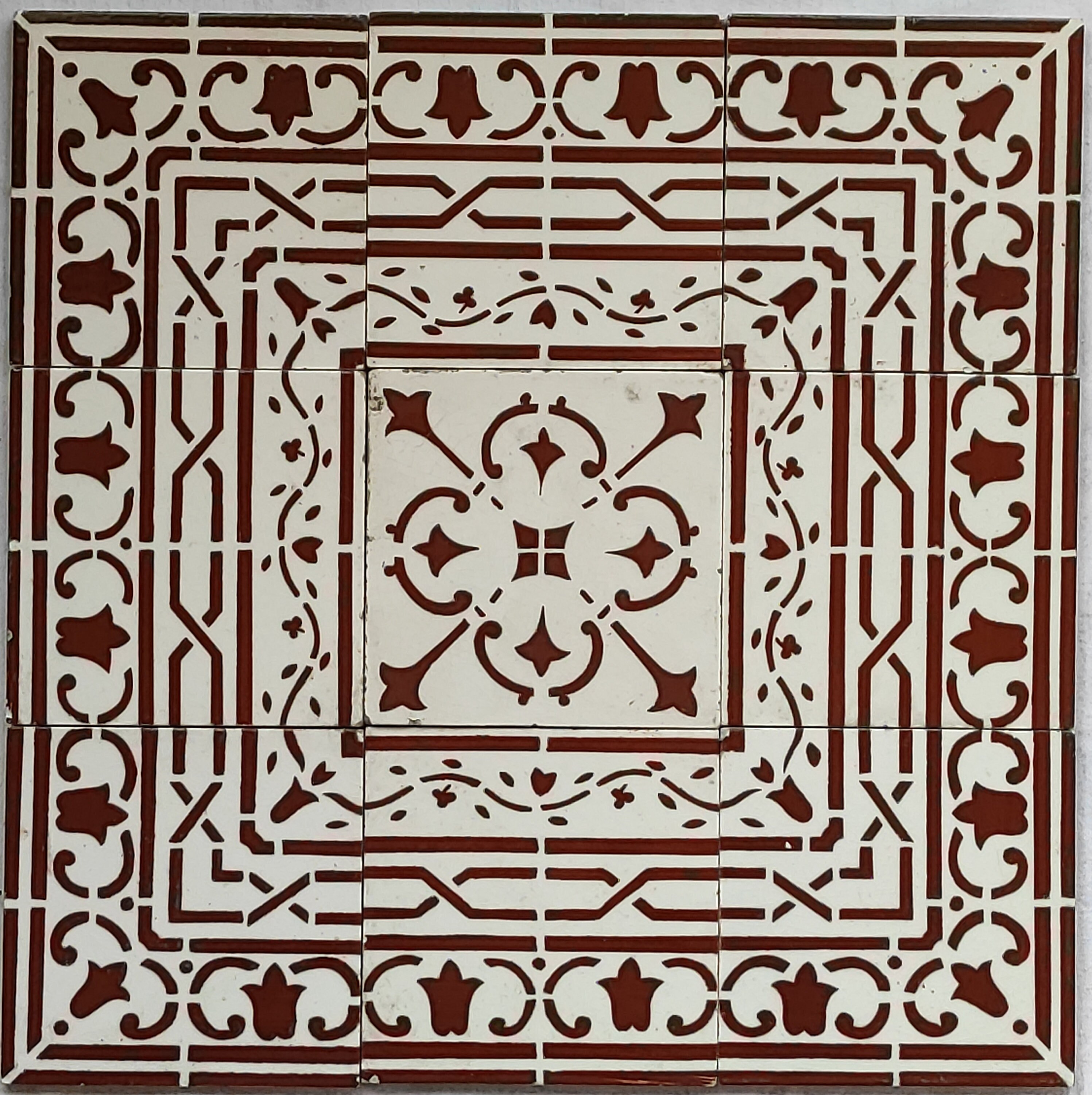 Ensemble de 9 Carrelages, Carreaux Français, Napoléon Iii, Français Rares Desvres Fourmaintraux, Ant
