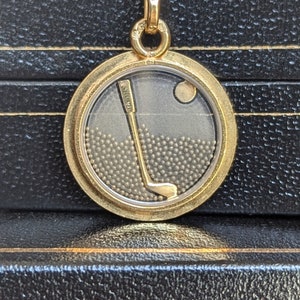Bernard Sylvain Paris ゴールドチャーム Rare 18K French Gold Pendant by Bernard Sylvain Model GOLF