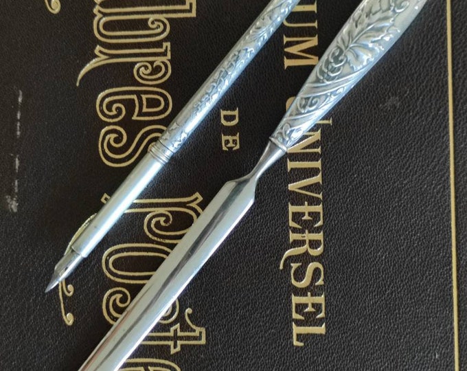 Huge EPNS Letter Opener With Ornate Handle Recycled Antique Cutlery by