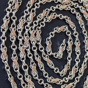 56" Antique Collier Argent Longue Chaine de Garde Sautoir Français CIRCA 1890 French silver Long necklace