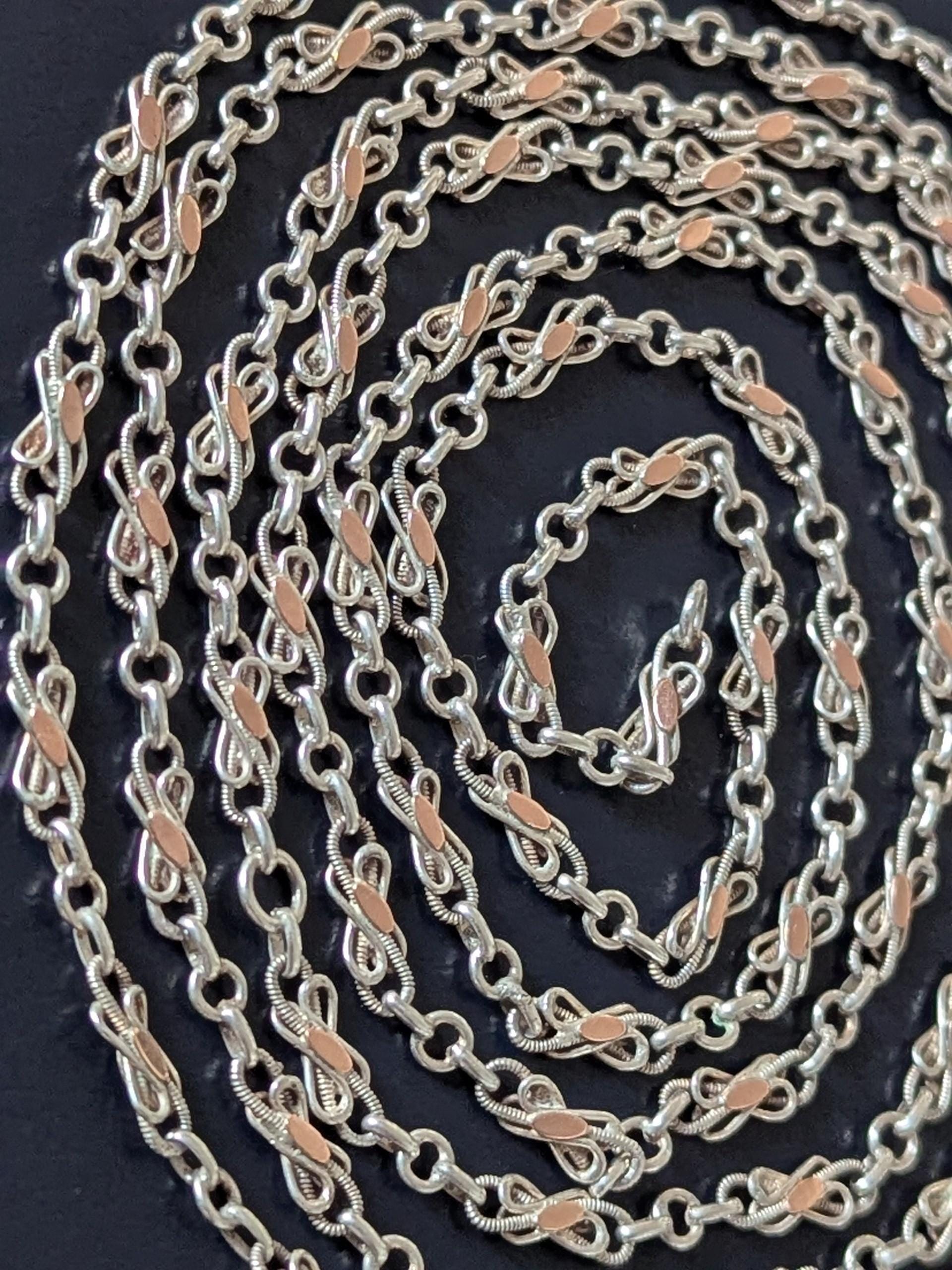 Long antique silver chain - Etsy 日本