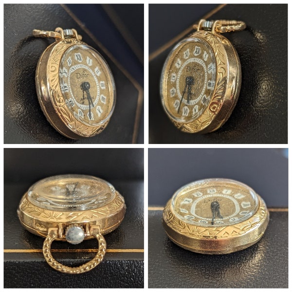 Vintage Montre de Col Montre gousset Française or 18k Médaillon Porte Photo Porte Souvenir Vintage Collar Watch French Pocket Watch 18k Gold