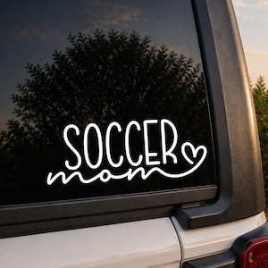 Soccer Mom Script Decal | Minimalist Vinyl Sticker, Game Day Car Accent