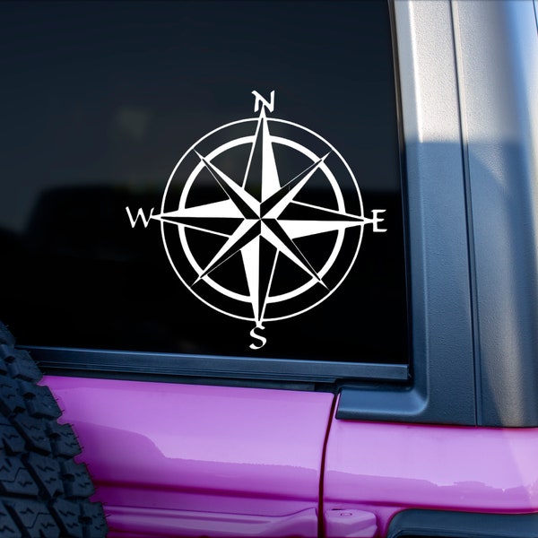 Compass Vinyl Decal Etsy