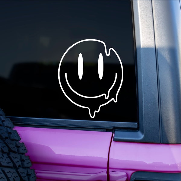 Melting Smile Happy Positive Vinyl Decal | Yeti Cups Laptops Cars