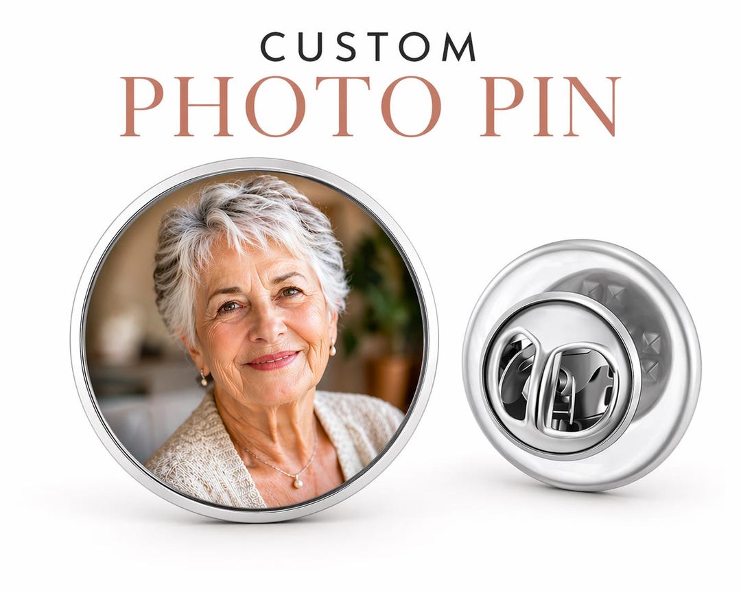 Custom Photo Pin | Personalized Picture Pin | Mini Photo Keepsake ...