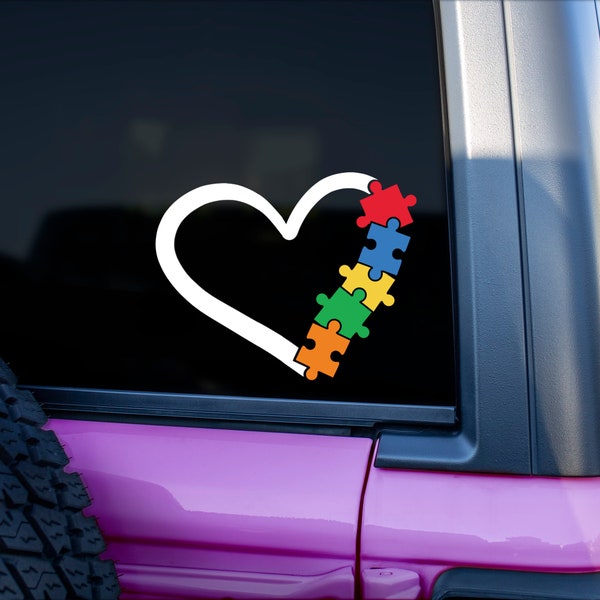 Autism Awareness Heart Vinyl Decal | Yeti Cups Laptops Cars
