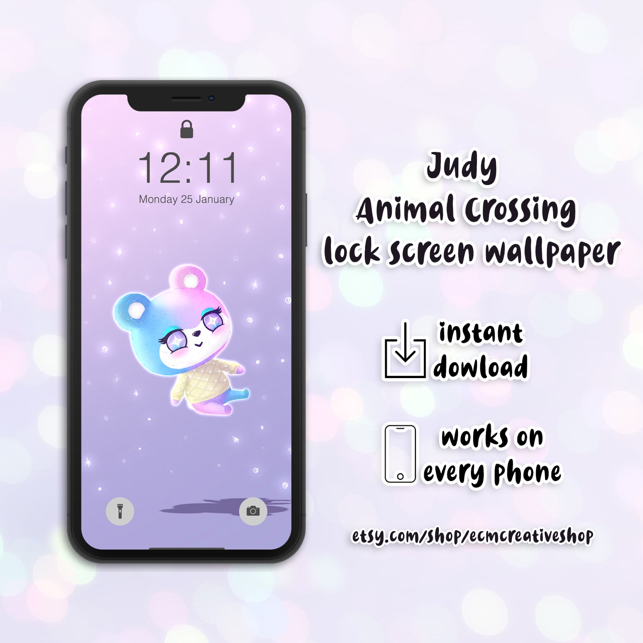 Judy Animal Crossing Lock Screen Background Digital Art Etsy Israel