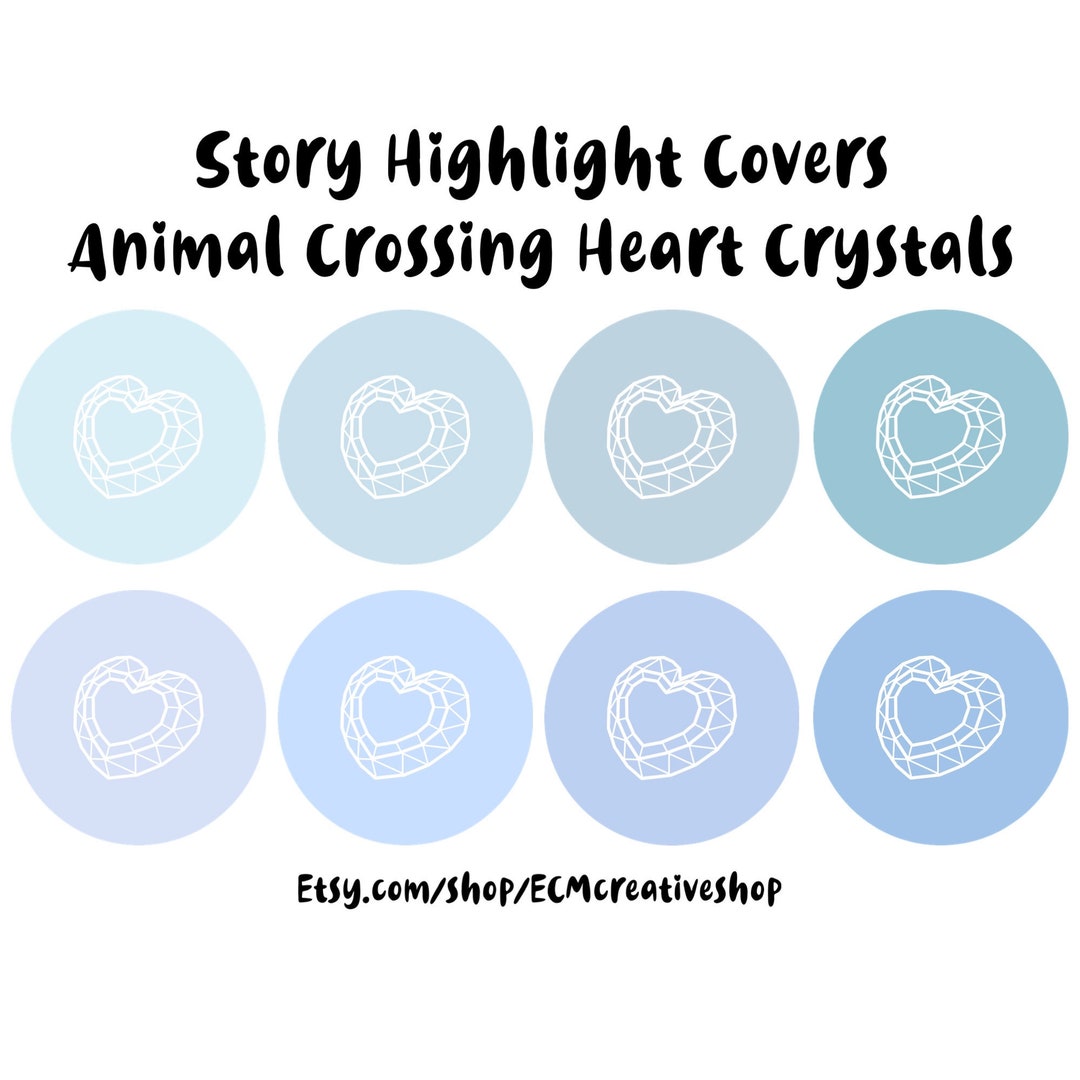 Story Highlight Covers Animal Crossing Valentine's Day Blue Green Heart