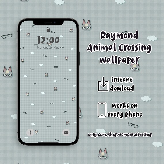 Raymond Animal Crossing Lock Screen Background Office Cat Etsy