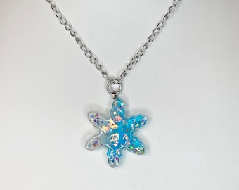 Glitzer Schneeflocke Halskette / Frozen Halskette / Winter Halskette