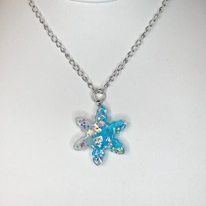 Glitter Snowflake Necklace / Frozen Necklace / Winter Necklace
