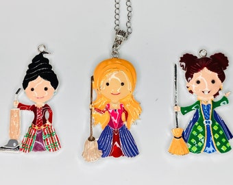 Witch Sisters Necklace  / Halloween Jewelry / Anytime Jewelry