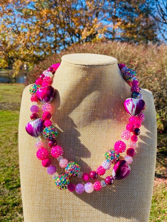 Big beaded necklaces fashion clearance