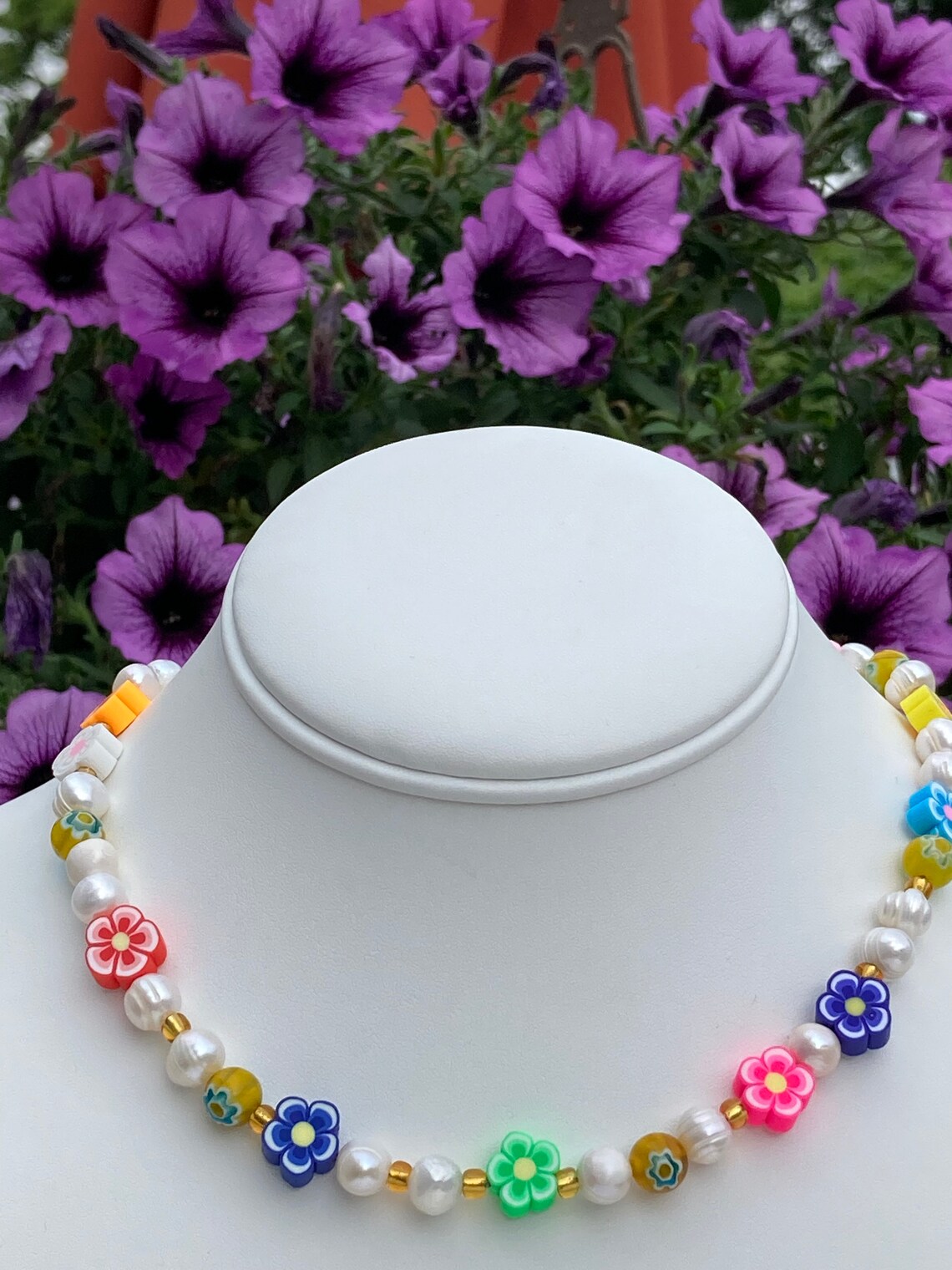 Freshwater Pearl with Handcast Gold Bentley Beads Bailey Necklace main image 1