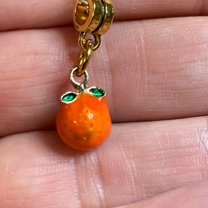 Small Orange Necklace / Dainty Orange / Gold Plated Chain / Fruit Jewelry / Bright Orange