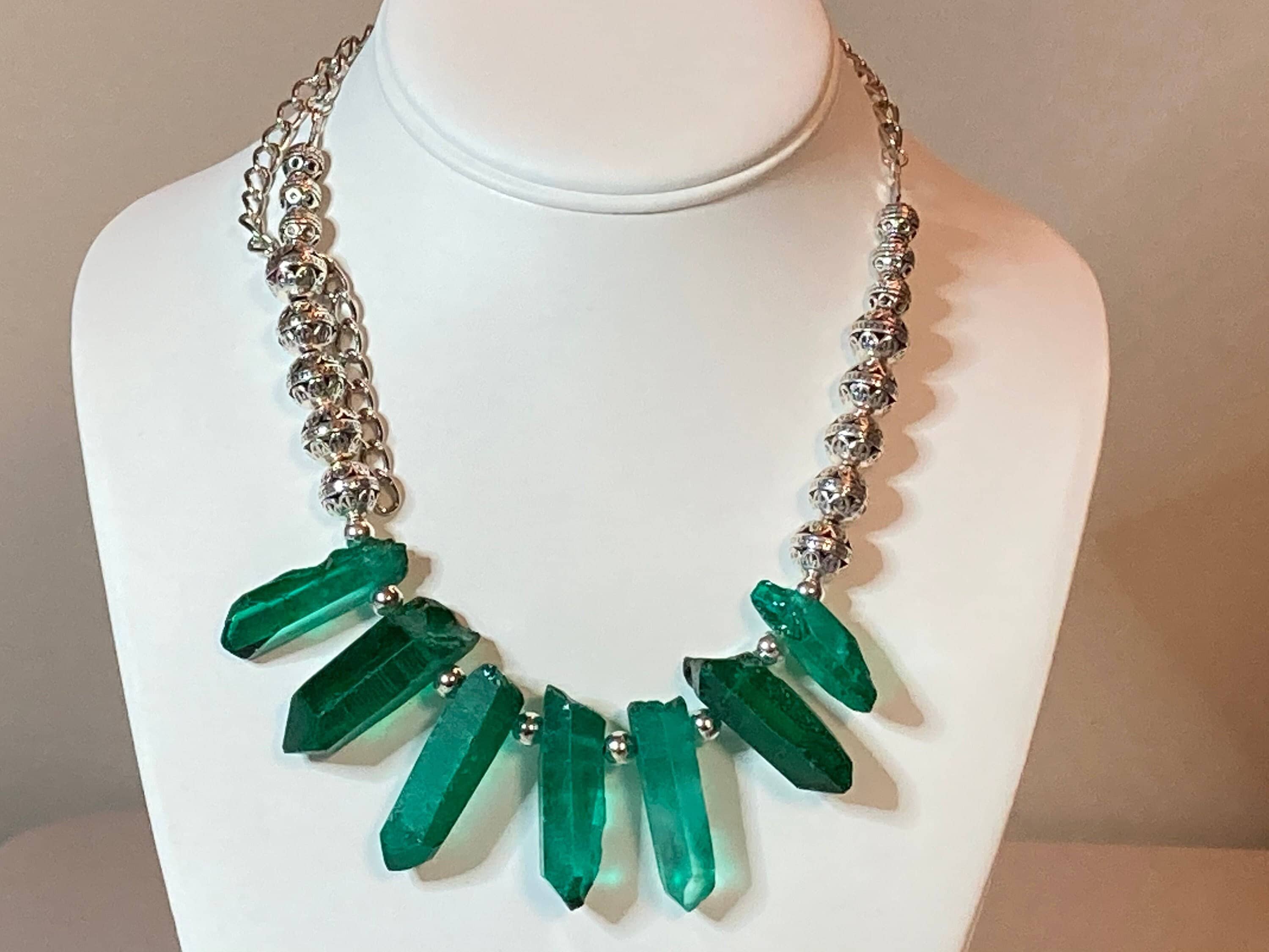 Dark Green Stones Necklace Etsy — free download