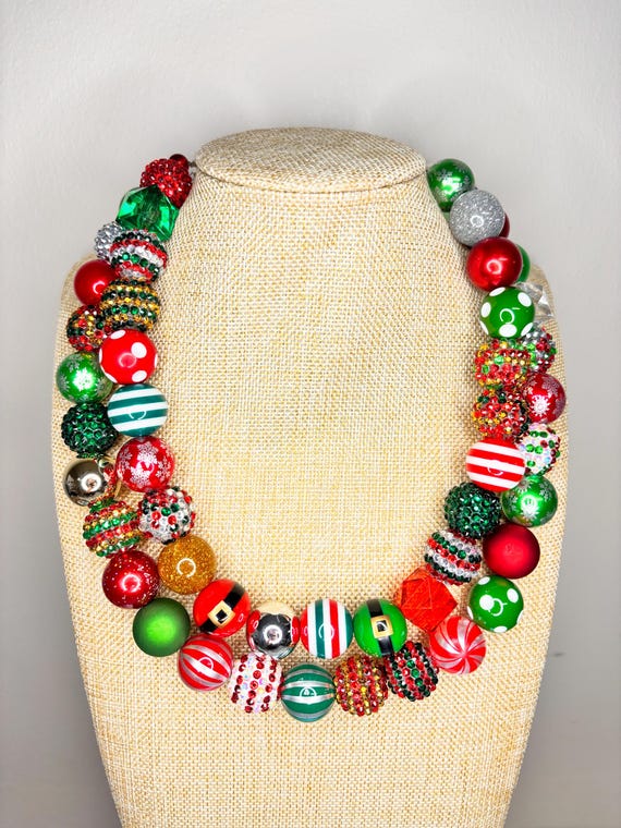 Updated Popular Christmas Fun Beaded Necklace / Single or