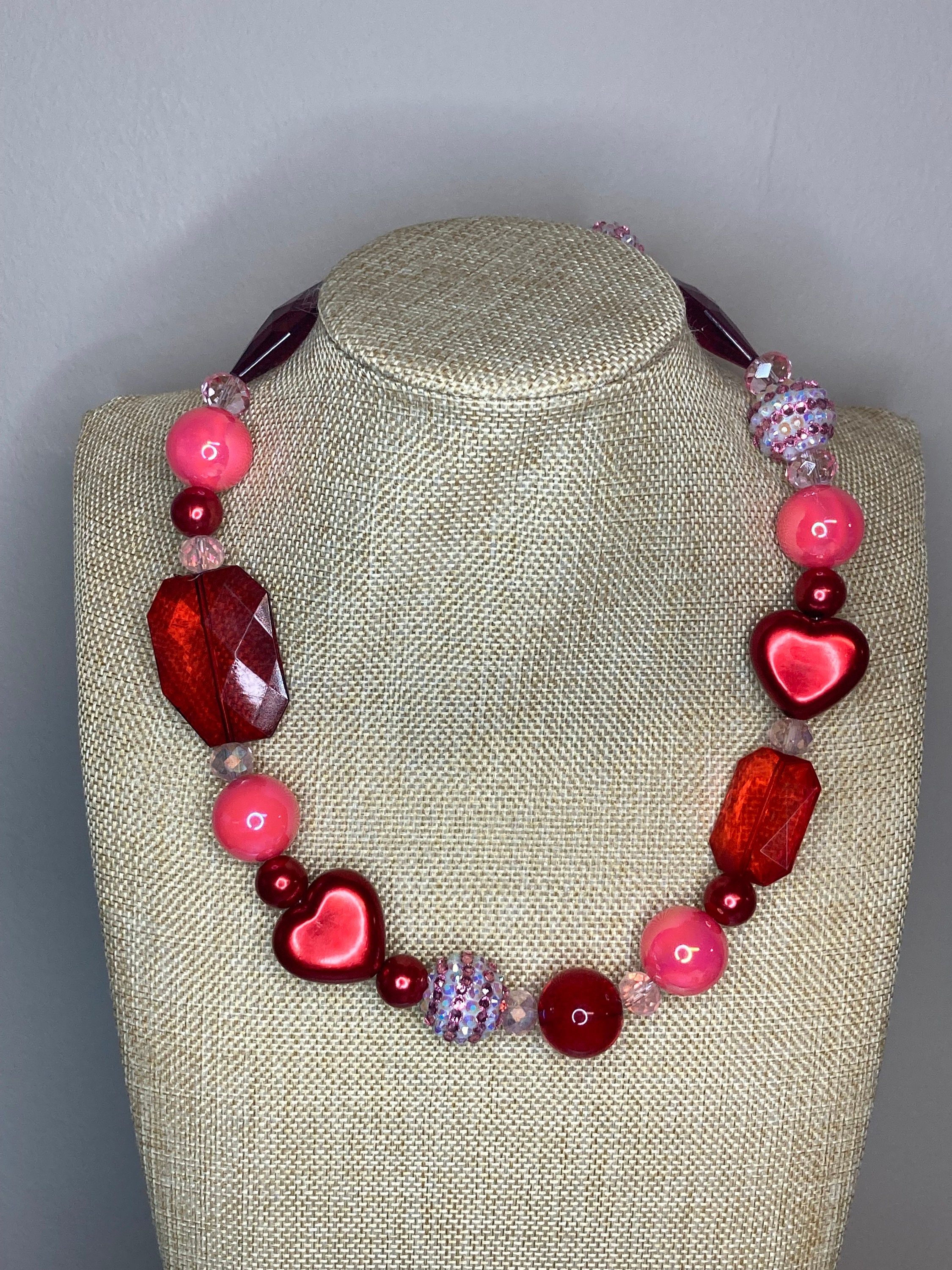 ◆VVV◆ Pink Ribbon Heart Mix Bead Necklace 23FWNK086PKF il_fullxfull.4580688209_m77p.jpg
