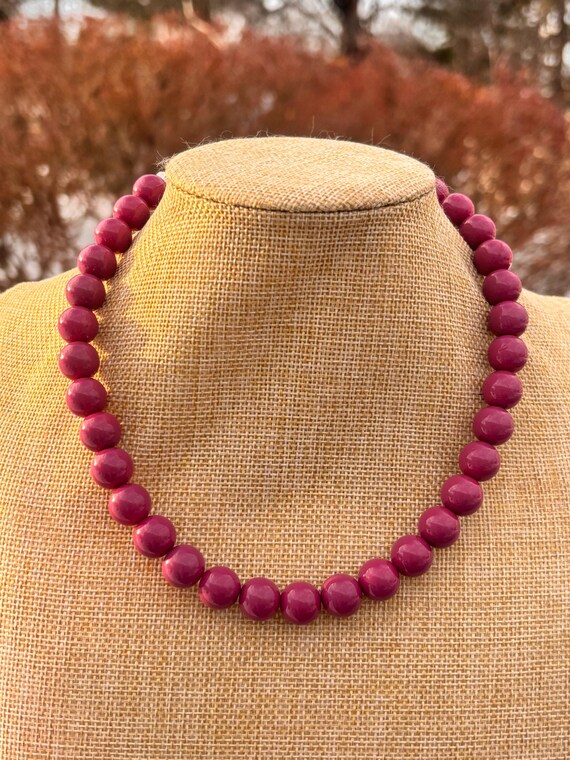 Classic Single Strand Purple Pink Czech Opaque Beaded