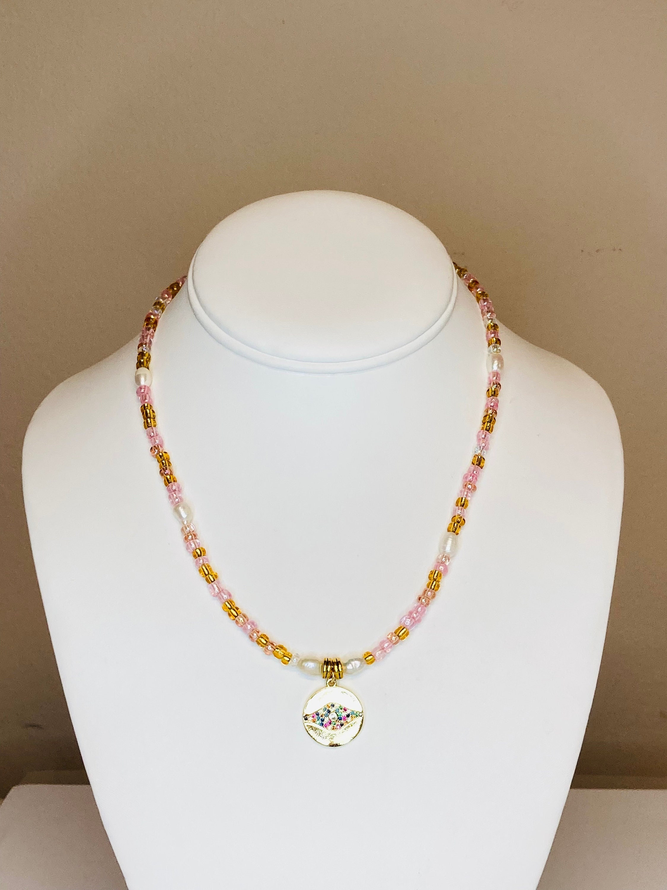925 Plata Ley Cz Hamsa Collar Con Colgante