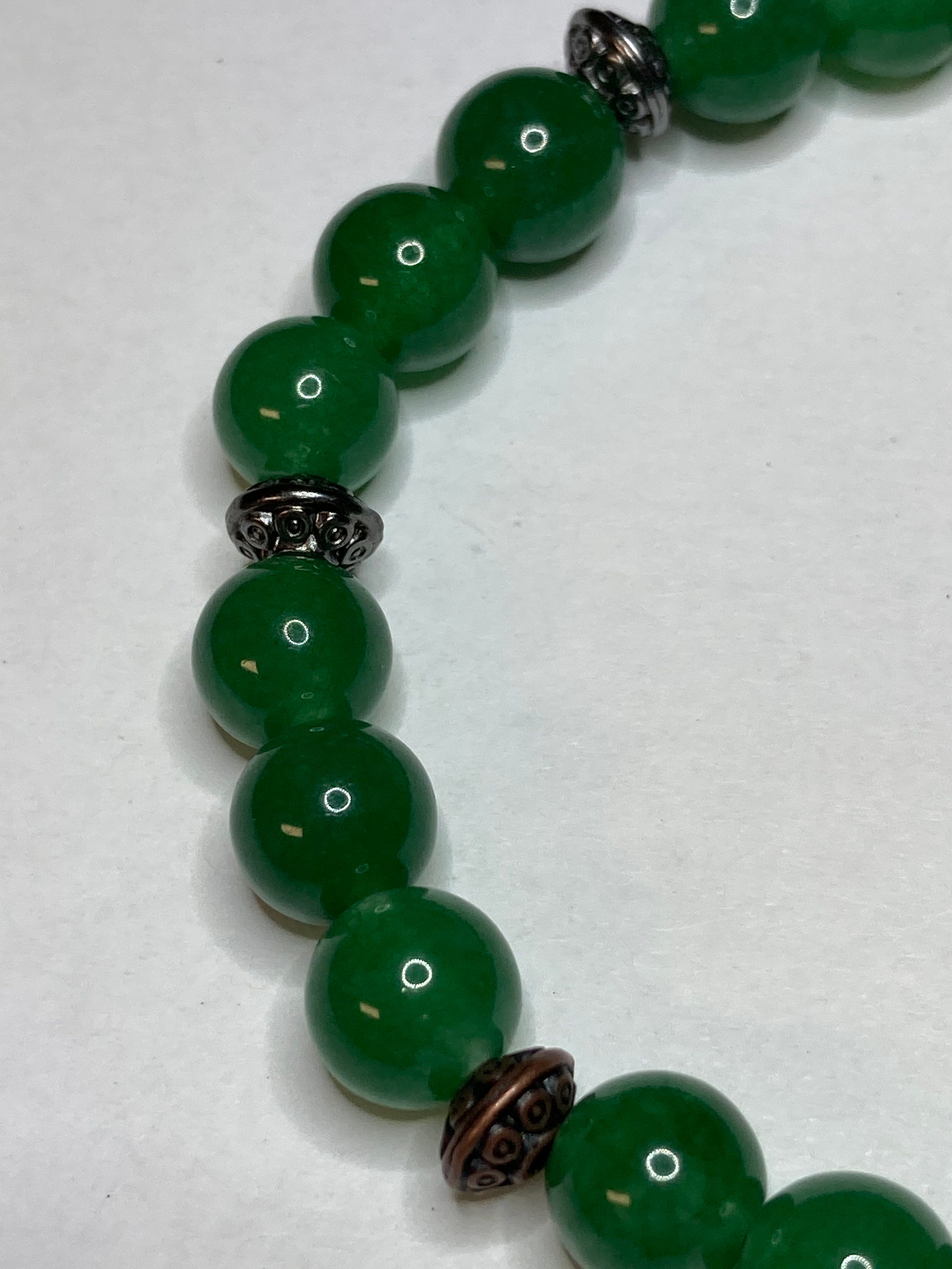 Jade Deep Green Colored Glass Beads With Antique Colored - Etsy