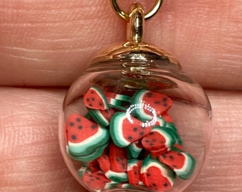 Fruit Necklace / Globe Fruit Necklace / Glass Vial Fruit / Whimsical Fruit / Variety of Fruits