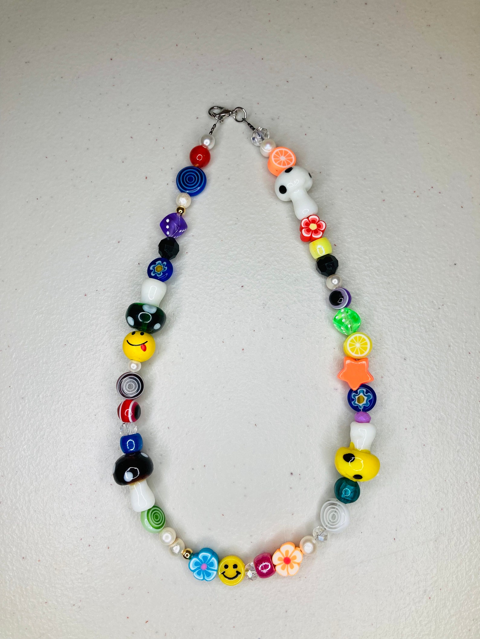 Y2K Necklace / Mismatch Necklace / Mushroom / Smiley Face / - Etsy