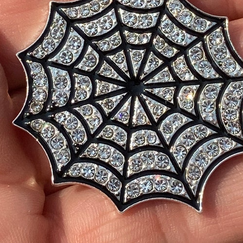 Gothic Rhinestone Spider Web Necklace / Beaded Halloween / shops Chain Halloween / Orange and Black / Halloween Fun Necklace / Halloween jewelry