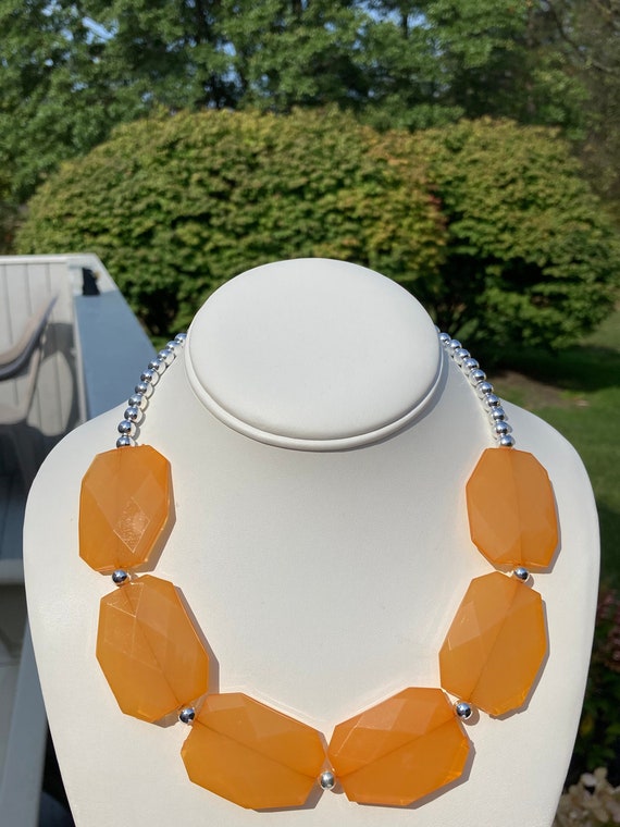 Orange statement necklace best sale