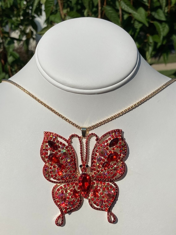 Ladies Butterfly Rhinestone Necklace Clavicle Chain Choker Earrings Jewelry  Gift | eBay