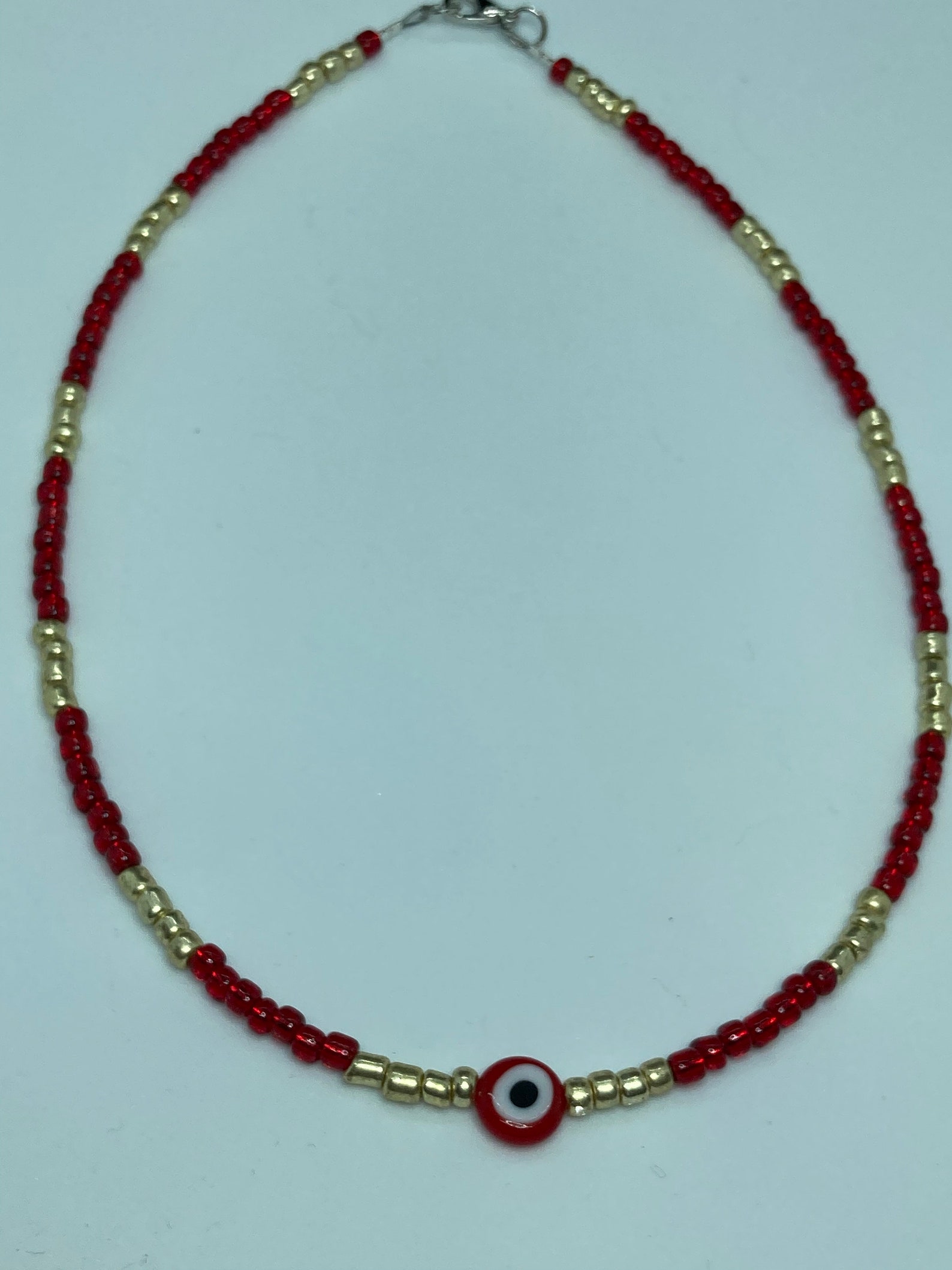 Evil Eye Necklace / Gold Evil Eye Necklace / Red Evil Eye Etsy