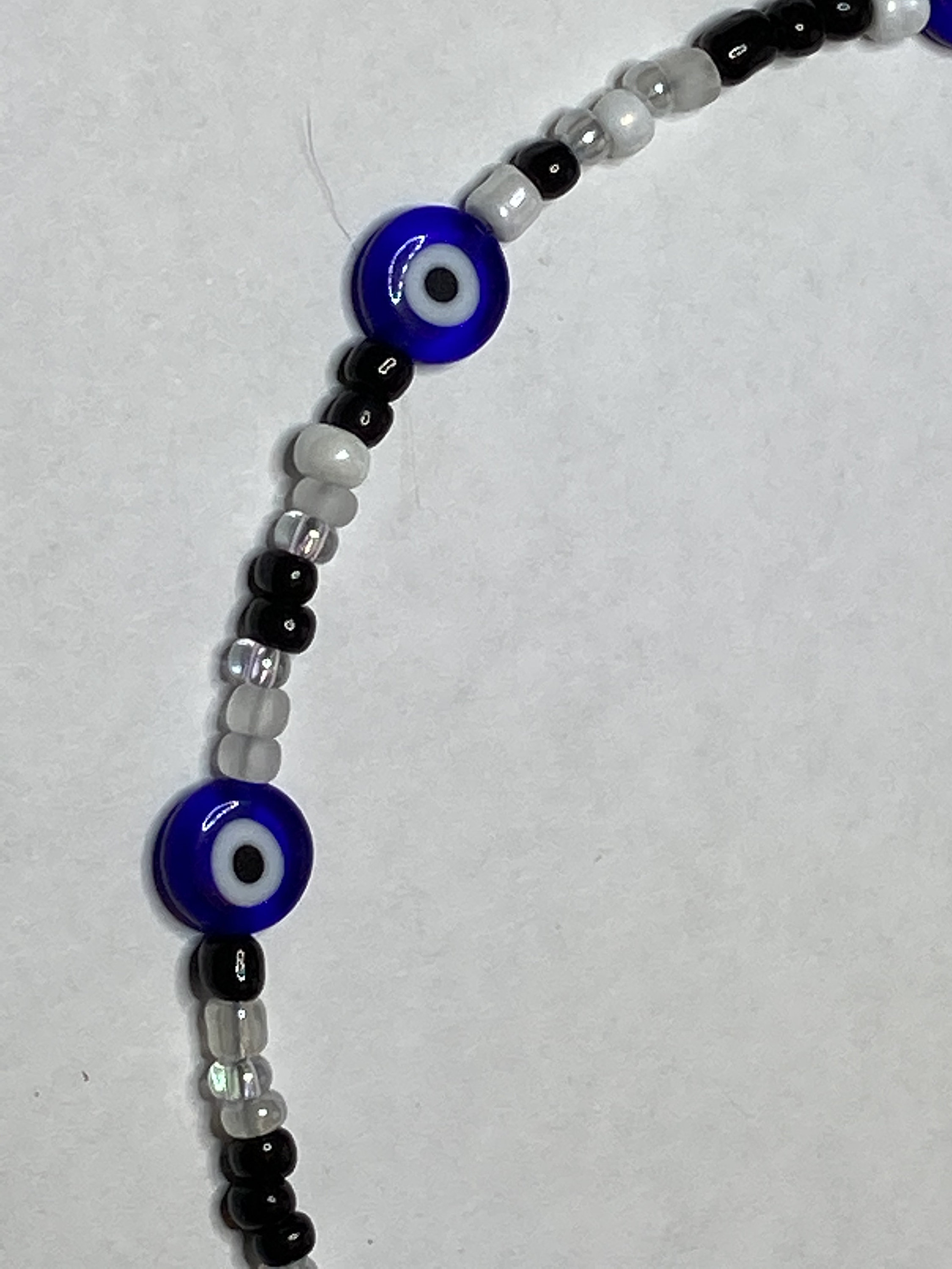 Blue Evil Eye Necklace / Seed Bead Evil Eye Necklace / Beaded Etsy