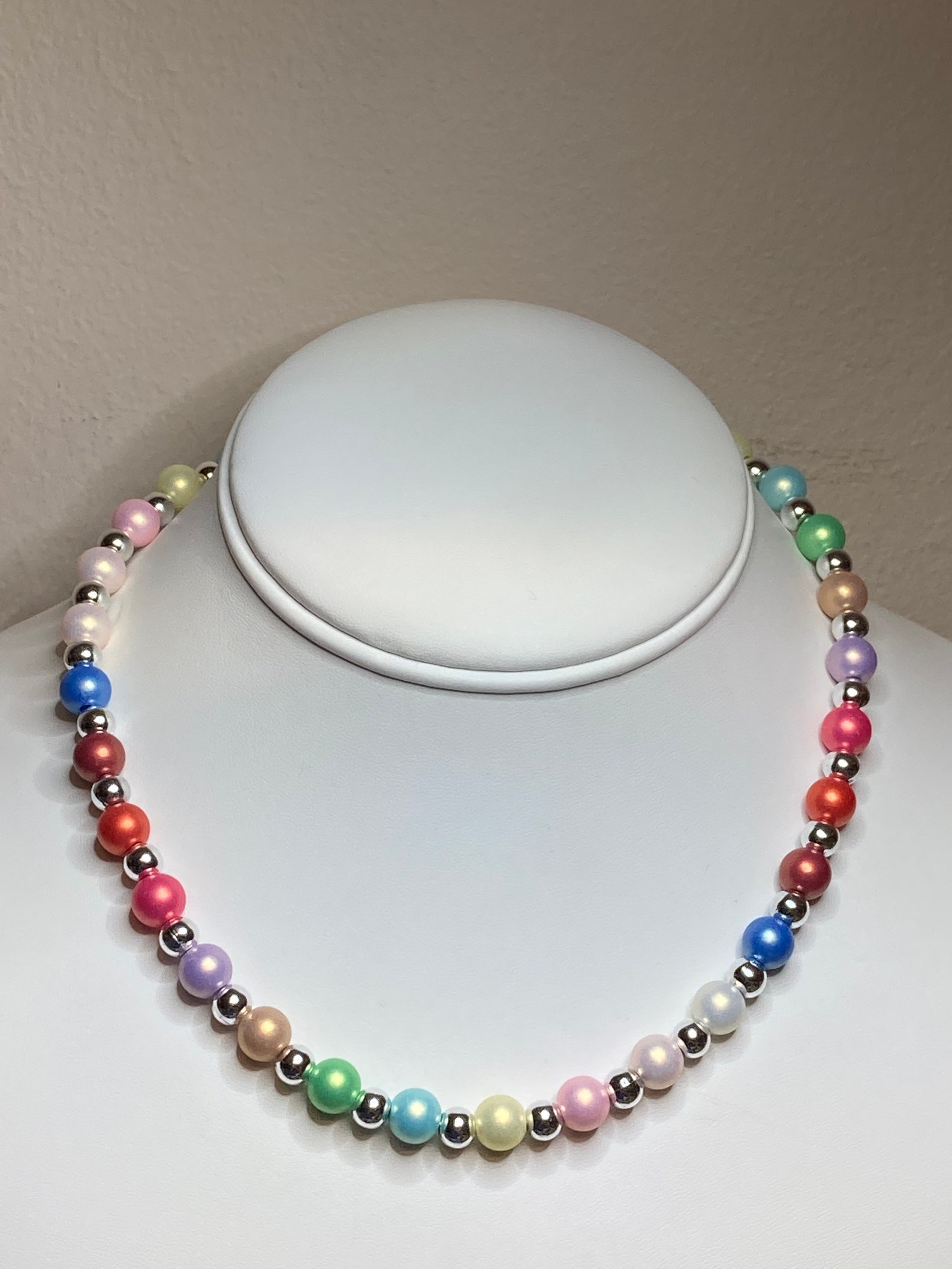 The Pearl Chain Necklace-Rainbow main image 1