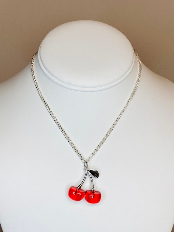 Cherry Pendant Necklace - Etsy
